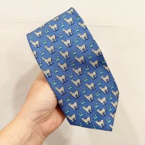 Brooks Brothers Pure Silk Zebra Print Tie Blue